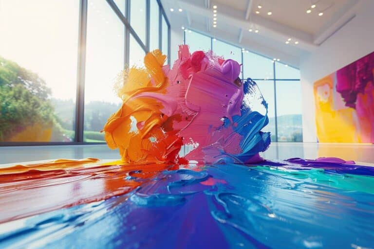 Guide visuel pour harmoniser les couleurs de peinture dans une maison ouverte, illustrant une palette de couleurs coordonnées